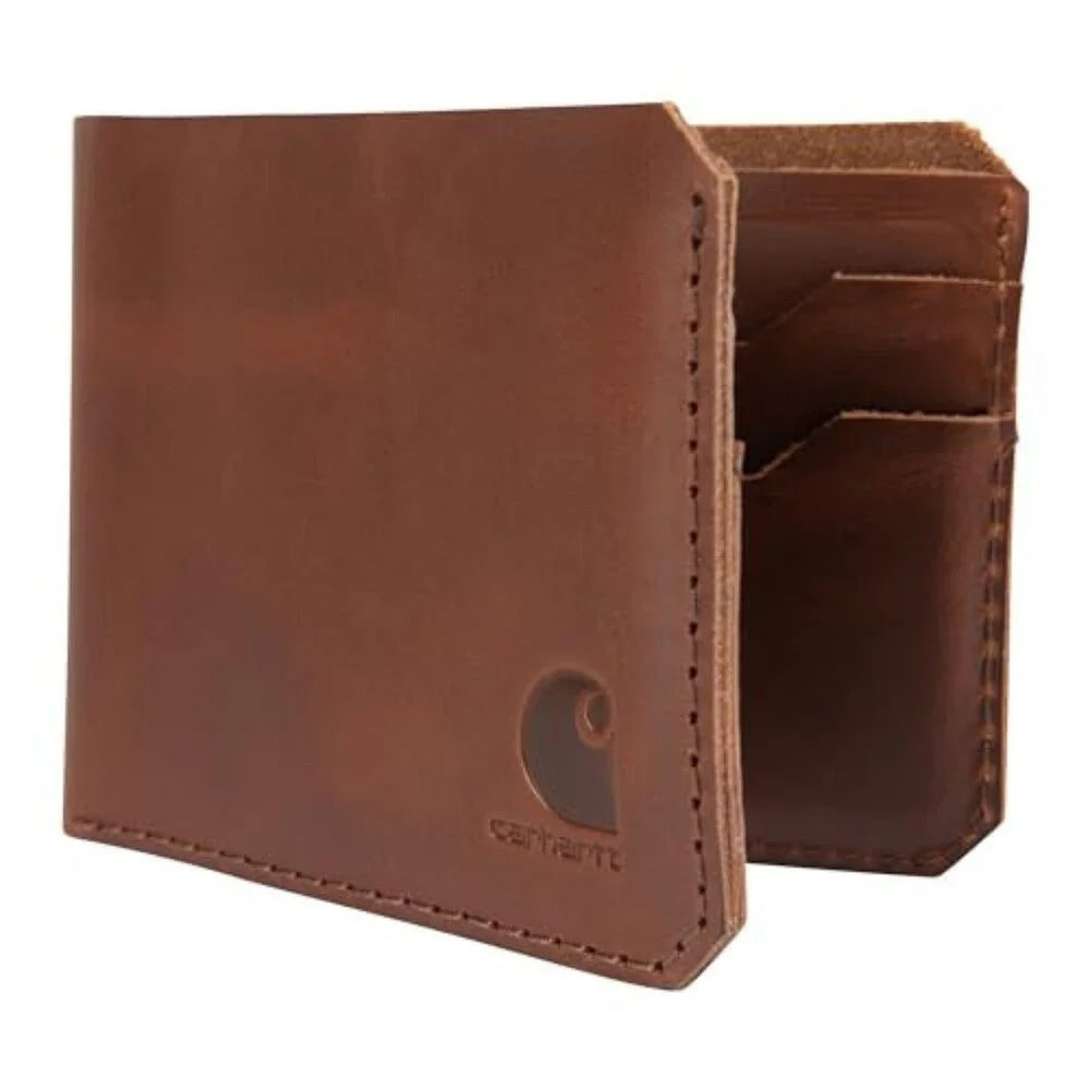 Carhartt Craftsman Bifold Wallet Men's One Size Brown Leather Card Slots NLW383
